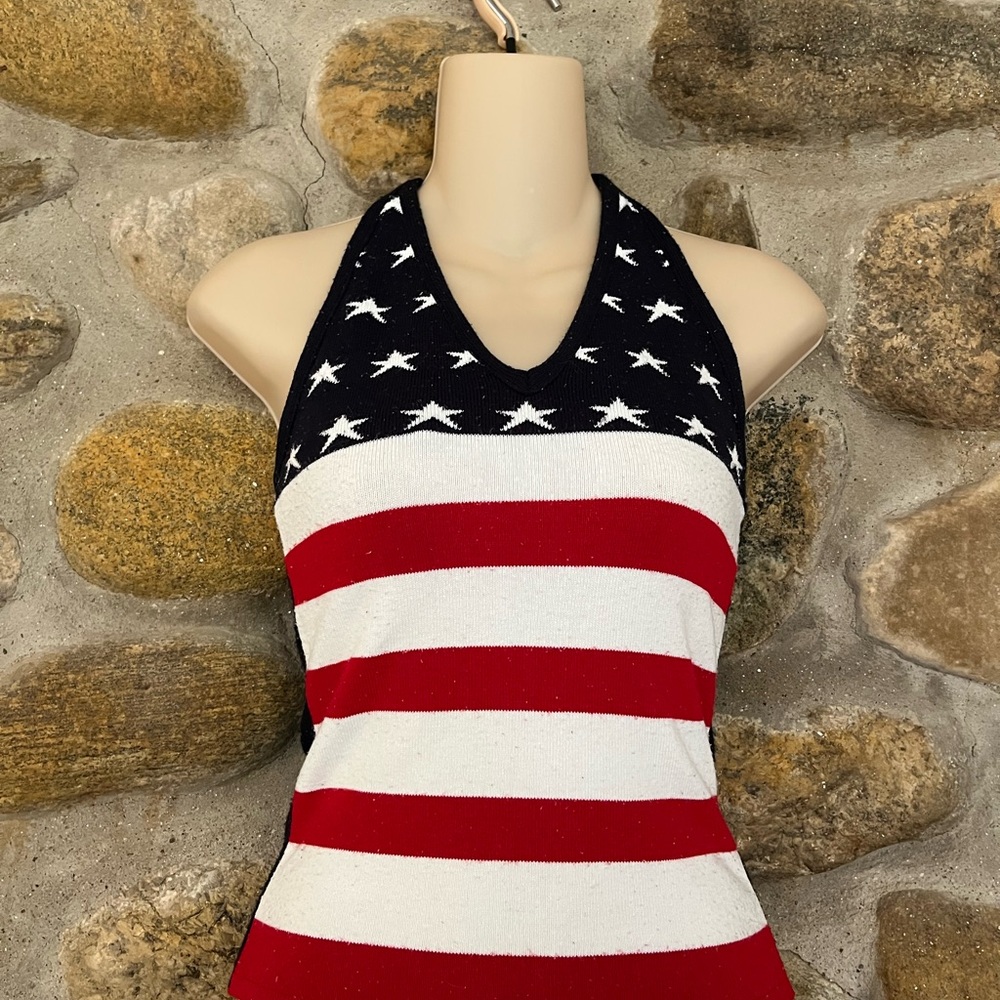 Charlotte Russe American Flag Halter Top